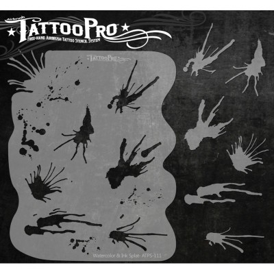 Airbrush Tattoo Pro Stencil Watercolor and Ink Splat